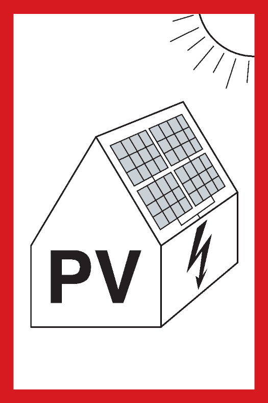 Aufkleber "PV" Photovoltaikanlage